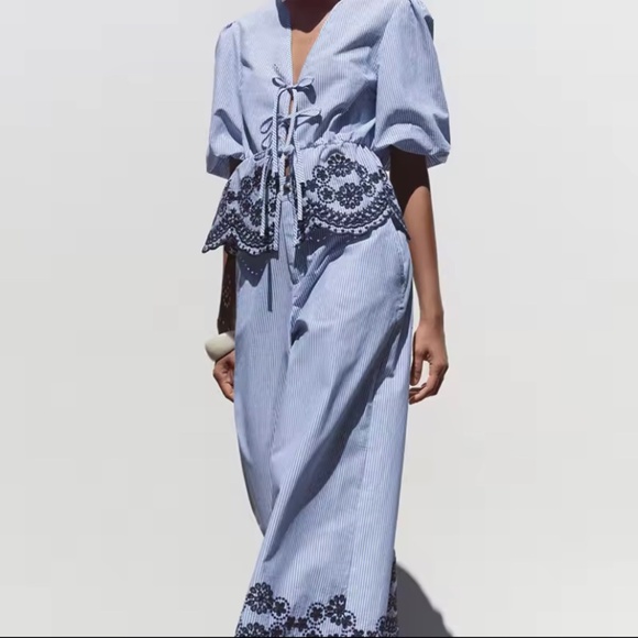 Zara Stripe embroidery Top(Small) - Picture 5 of 5